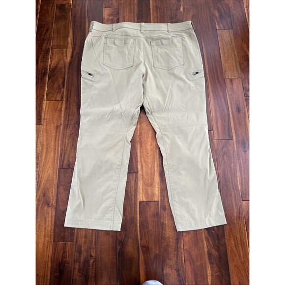 Eddie Bauer Pants Mens T44x34 Beige Cargo First Ascent Zip Pockets Stretch Nylon - Picture 2 of 15
